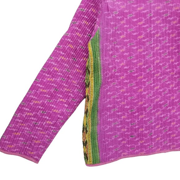 Sam Hilu Silk Reversible Jacket Womens Pink Purple Button Front Size S - Picture 13 of 13